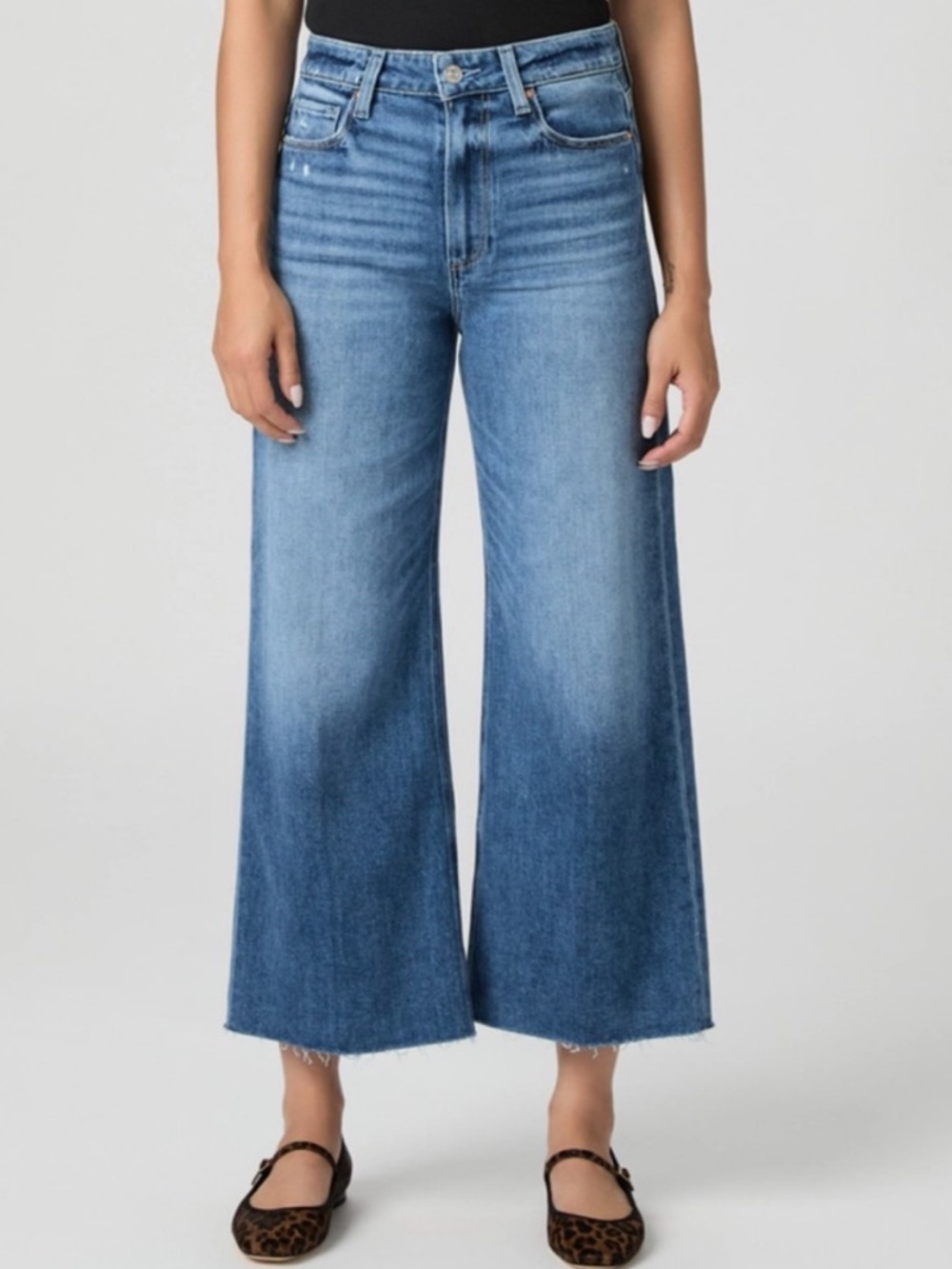 Paige Jeans Anessa Wide Leg in Rock Show Distressed - Picture 2 of 10